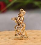 Golden Metal 3.9 Inches Lord Krishna Statue