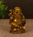 Polyresin Golden 4.7 Inches Laughing Buddha Idol