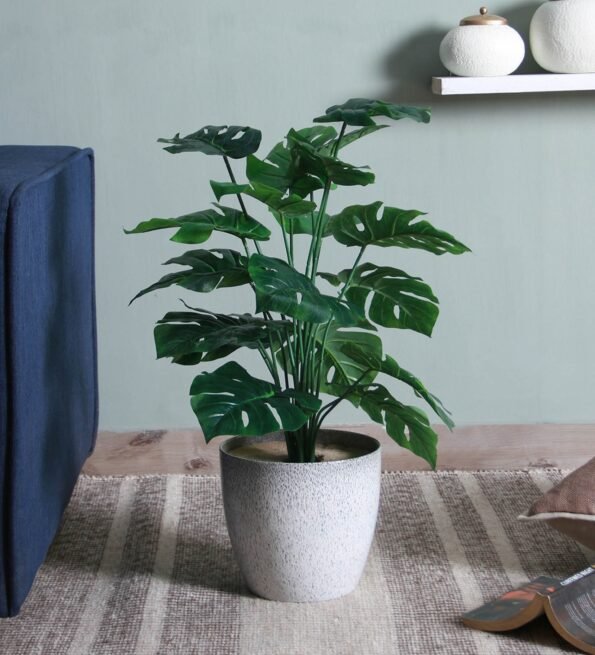 Green Plastic with Pvc Coating Miniature Artificial Plant without Pot