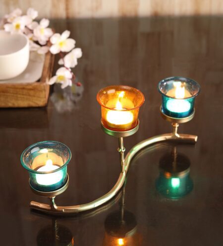 Golden Metal Delphine Table Tea Light Holder