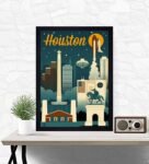 Houston Framed Canvas Art Print