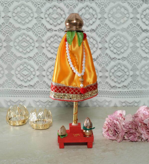 Yellow Ready Made Gudi Showpiece