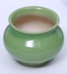 Light Green Ceramic Matki Shape Table Top Planter Pot