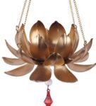 Lotus Gold Metal Hanging Tea Light Holder
