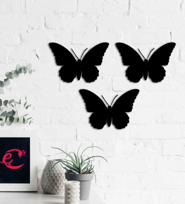 MDF Butterflies Set of 3 Wooden Wall Hanging