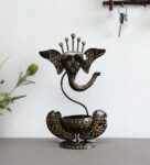 Black Iron Ganesha Diya Stand