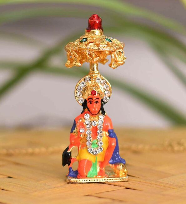 Multicolour Metal 2.9 Inches Lord Hanuman Idol