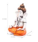 Orange Marble Look Hindu God Shri Ganesha Statue