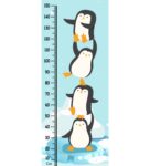 Playful Penguin Height Chart in Multicolour