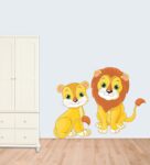 Pvc Wall Stickers Cute Lion And Cub