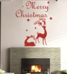 Pvc Vinyl Merry Christmas & Reindeer Wall Stickers