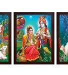 Radhe Krishna MDF Set of 3 Wall Art Print