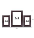 Rosewood Synthetic wood Set of 3 Table Photo Frame