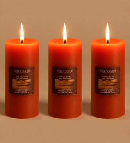 Rustic Sandalwood Aroma Set of 3 Scented Candles