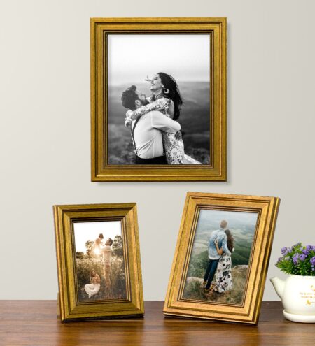 Set Of Richard 3 Gold Wood Collage Photo Frame