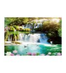 Waterfall Good Fortune Self Adhesive Wall Poster for Home Decor(Vinyl 24 x 36 Inch)