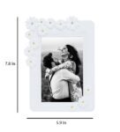 White Acrylic Floral Photo Frame