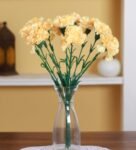 Yellow Polyester 10 Carnation Artificial Flowers
