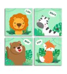 Zoo Animals Wall Panels in Multicolour