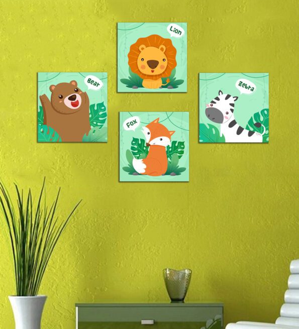 Zoo Animals Wall Panels in Multicolour