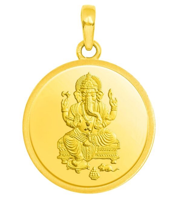 10.4 Grams 24KT (999) Lord Ganesha Gold Coin Pendant