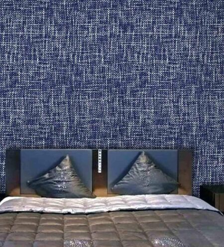 16 Feet Blue Chambray 180 Gsm Wallpaper Roll