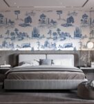 16 Feet Toile De Jouy 350 Gsm Wallpaper Roll