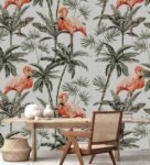 16 Feet Vintage Flamingo 350 Gsm Wallpaper Roll