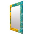 Yellow MDF Artistic Wall Mirror