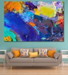 Pinemplex Multicolour Cotton Canvas Abstract Art Print