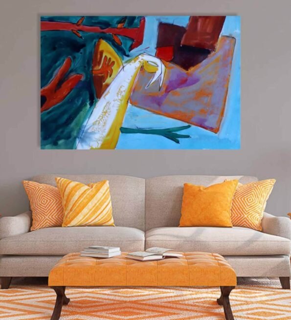 Abstract Canvas On Wooden Framed Stretched Art Print 20x30 Inches