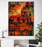 Abstract Canvas On Wooden Framed Stretched Art Print 20×30 Inches