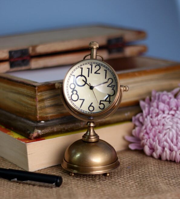 Brass Finish Klimt Brass 2 Inch Table Clock