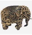 Antique Elephant Black & Gold Polyresin Figurine