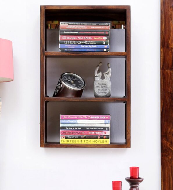 Aramika Sheesham Wood Book Shelf In Provincial Teak Finish