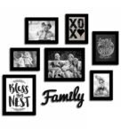 Black Solid Wood Beverly Set Of 7 Collage Photo Frames