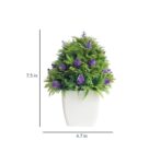 Artificial Plant Combo with Green Leaves Orange and Purple Cone Shaped Flowers with Pot