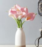 Artificial Synthetic Mini Calllily Flower (32 cm Tall Set of 12 Pink)