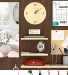 Beautiful (7 In One)’ Wooden Wall Organiser With Wall Mirror