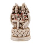 Beige & Brown Polyresin 5.9 Inches Laxmi Ganesha Idol Statue