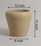 Beige Polymer 12 Inch Round Planter