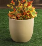 Beige Polymer Cup Shaped Small Planter