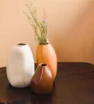 Biege Ceramic Uniqualy Table Vases