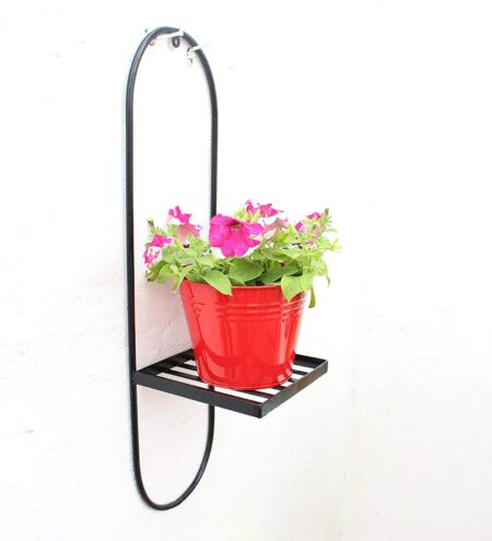 Black And Red Iron Wall Planter