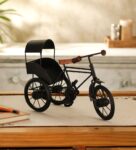 Black & Brown Iron And Wood Rickshaw Miniature