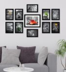 Black Engineered Wood Collage Photo Frames Set of 11