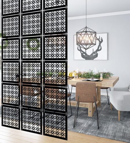 Black Engineered Wood Set of 12 Blocks Hanging Screen & Dividers