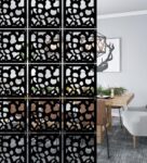 Black Engineered Wood Set of 12 Blocks Hanging Screen & Dividers