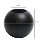 Black Fiber Glass Round Shaped Large Floor Planter