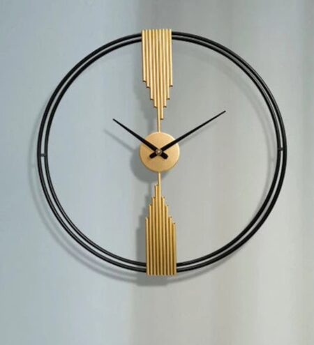 Black & Gold Double Ring Designer Wall Clock